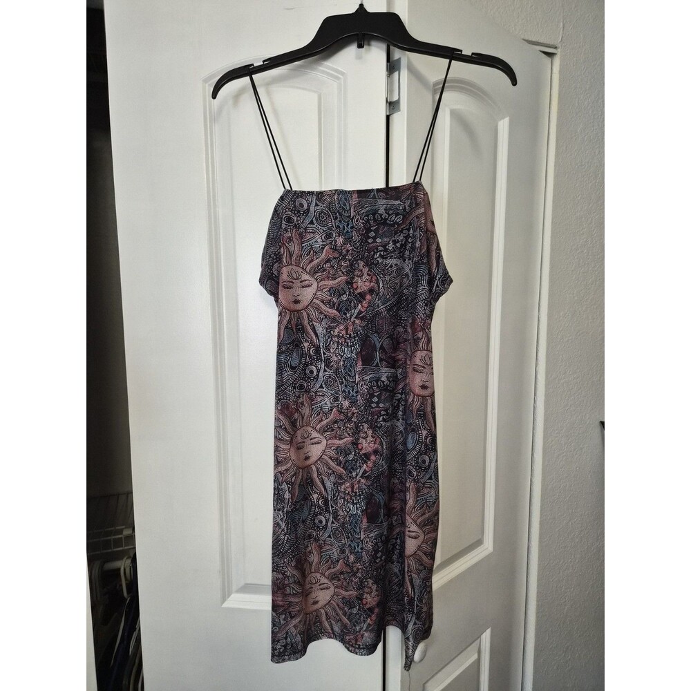 Size L Romwe Women's Y2K Celestial Print Spaghetti Strap Mini Dress